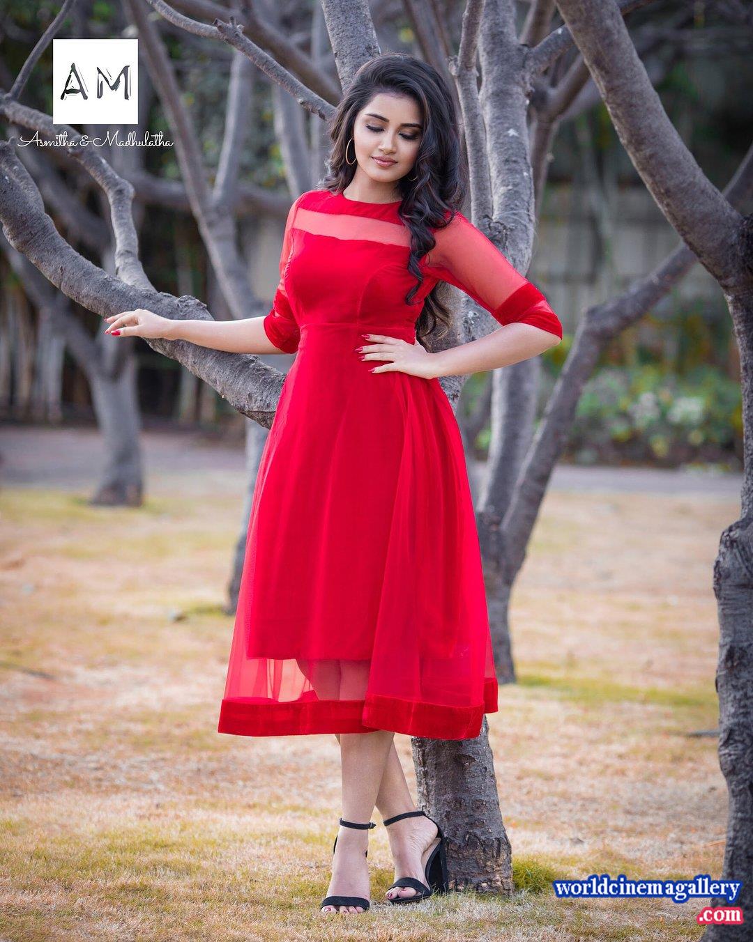 Anupama Parameshwaran Latest Photoshoot  in Red Dress