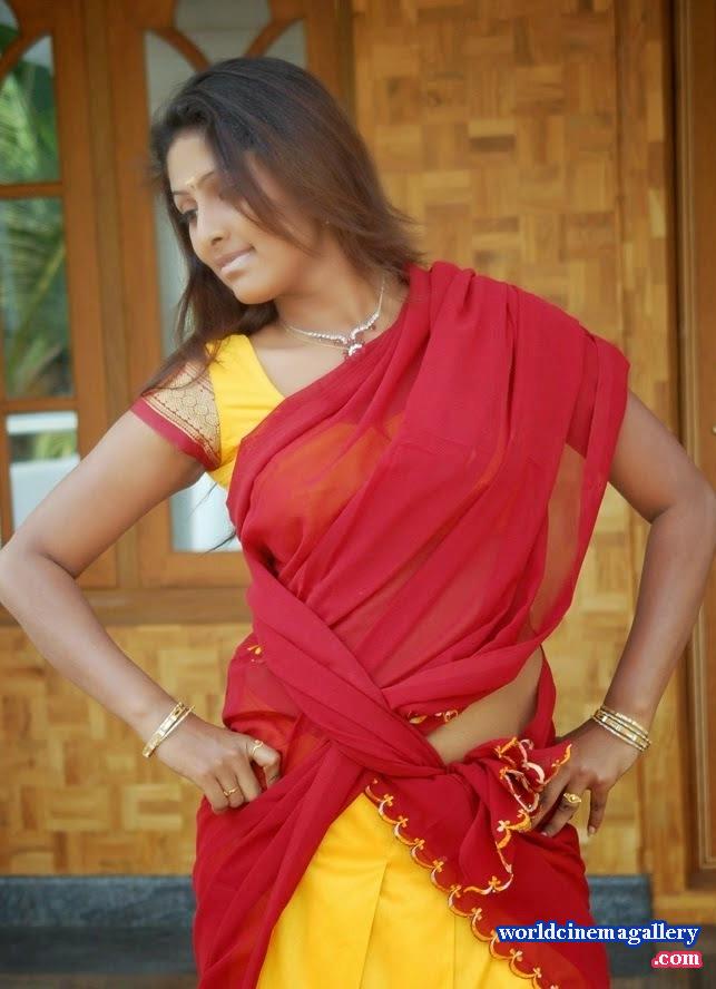 Vinutha Lal Hot Stills in Red Half Saree