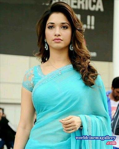 Tamanna latest Green Saree Stills