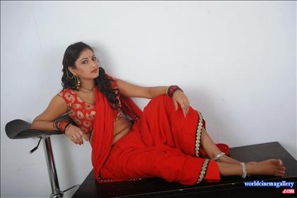Hari priya Hot  Spicy Red Saree Stills
