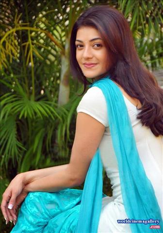 Kajal Agarwal Photo Stills in White Blue Churidar