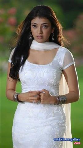 Kajal Aggarwal stills in white dress at Brindavanam movie