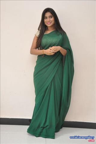 Mithuna Waliya Hot Navel in Green Saree Stills