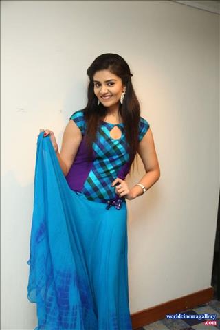 Sreemukhi Cute in Blue dress