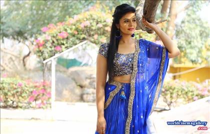 Sreemukhi latest Blue Dress stills