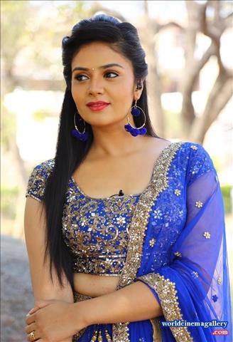 Sreemukhi latest Blue Dress stills