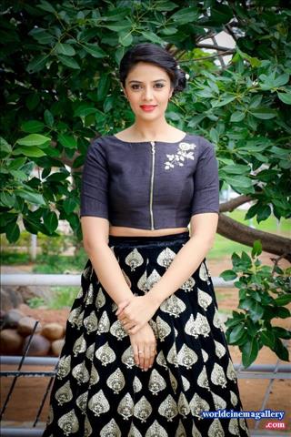 Sreemukhi Stills in Black Lehenga