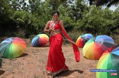 Manjula Rathod Hot Red Saree Stills