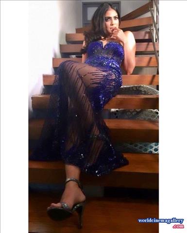 Malavika Mohanan Hot Cleavage And Stunning Legs in IIFA Awards 2019