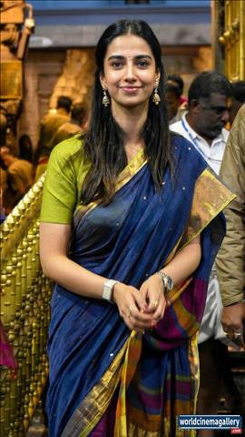 Meenakshi Chaudhary at Tirumala Tirupati temple